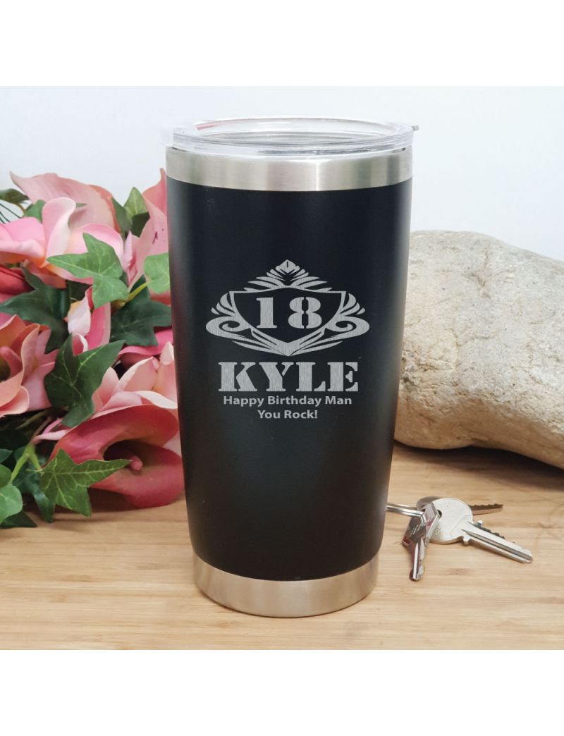18th Insulated Travel Mug 600ml Black (M)