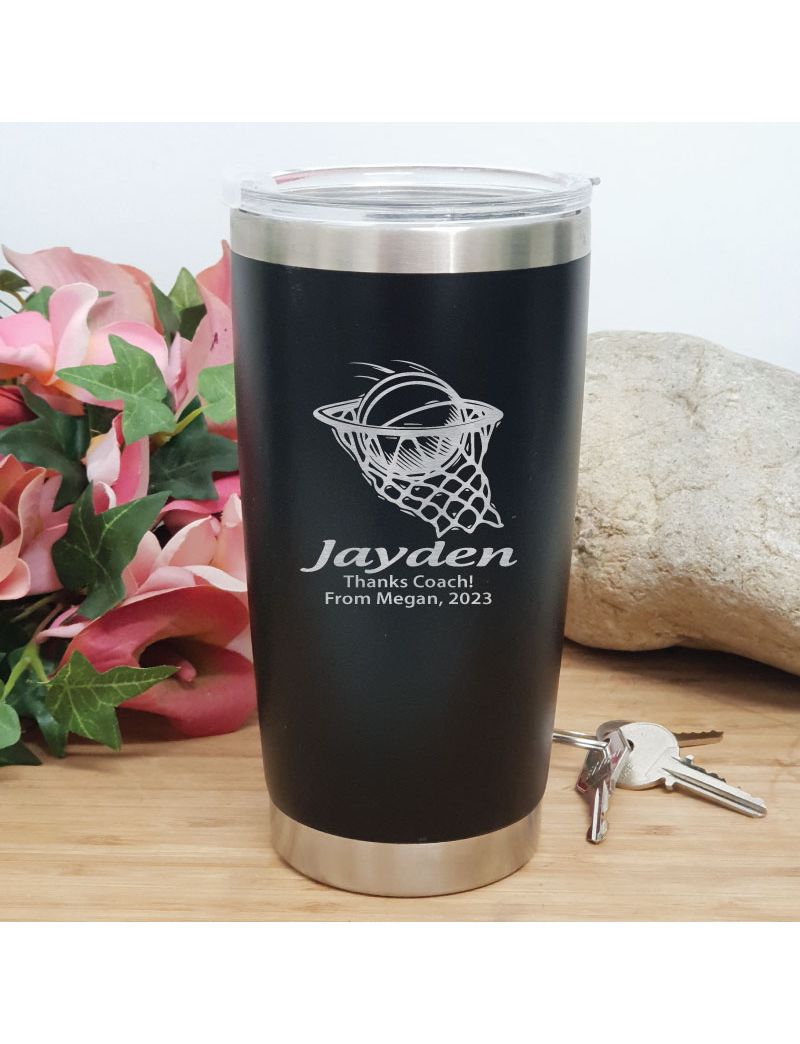 Basketball Coach Insulated Travel Mug 600ml Black