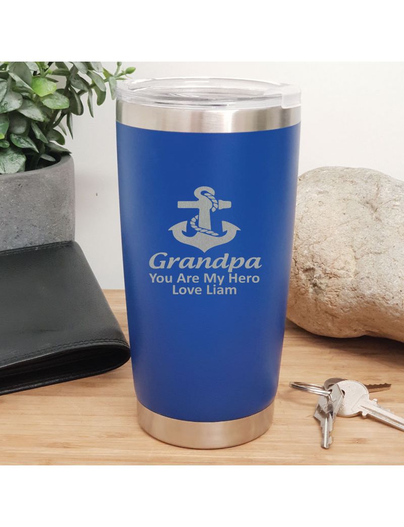 Grandpa Insulated Travel Mug 600ml Dark Blue