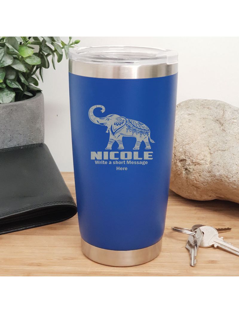 Personalised Insulated Travel Mug 600ml Dark Blue (F)