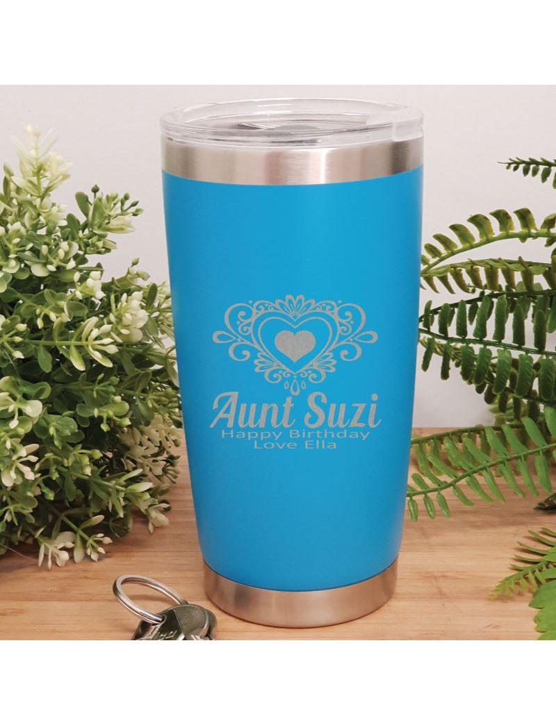 Aunt Insulated Travel Mug 600ml Light Blue