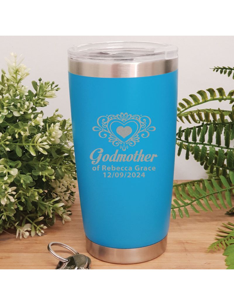 Godmother Personalised Insulated Travel Mug 600ml Blue