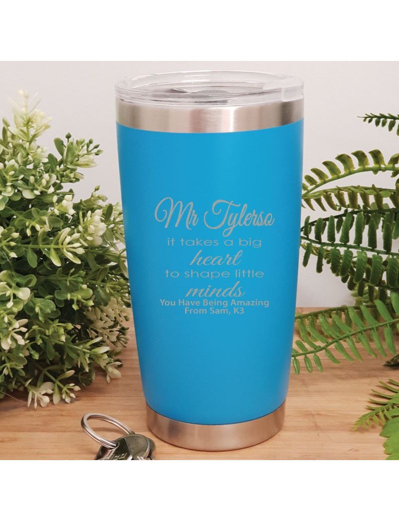 Teacher Insulated Travel Mug 600ml Blue - Little Minds