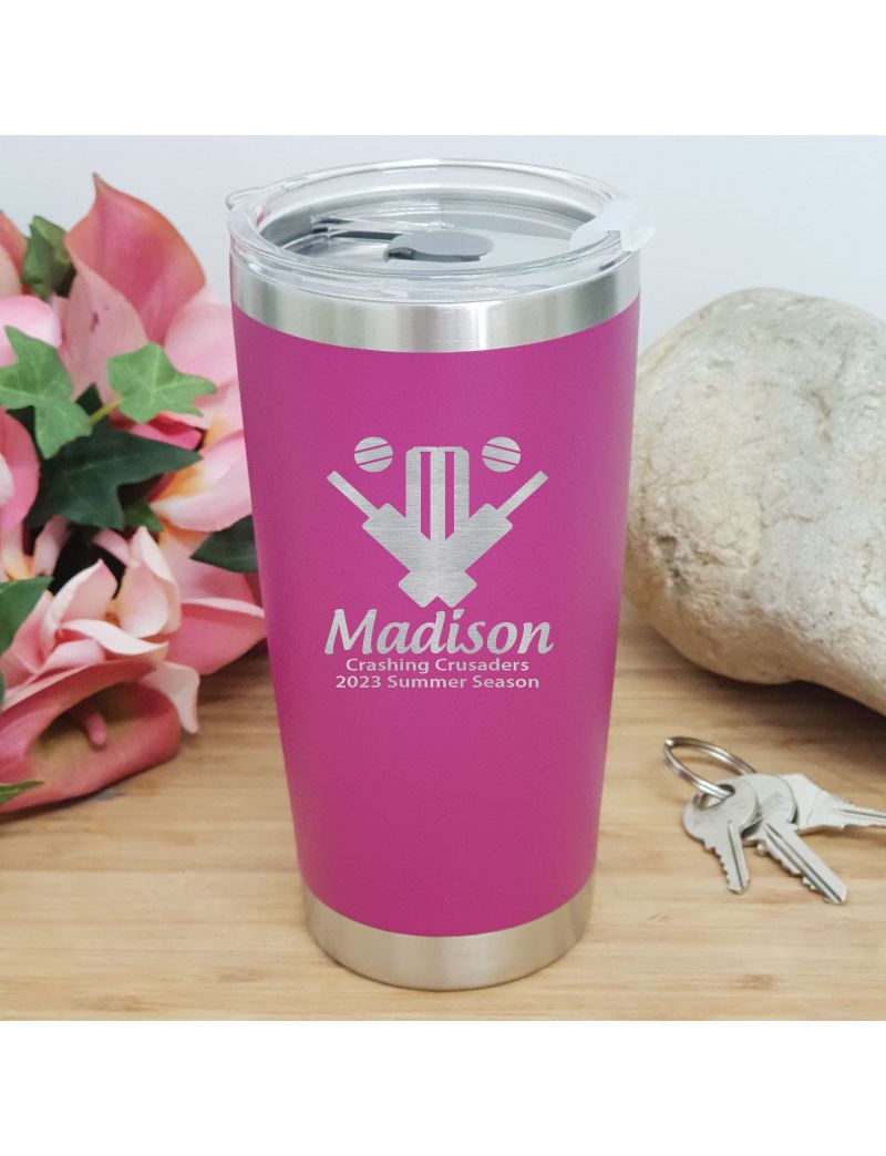 Cricket Coach Insulated Travel Mug 600ml Pink