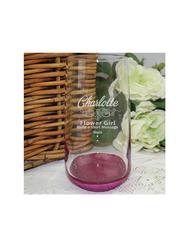 Flower Girl Engraved Personalised Glass Tumbler 400ml
