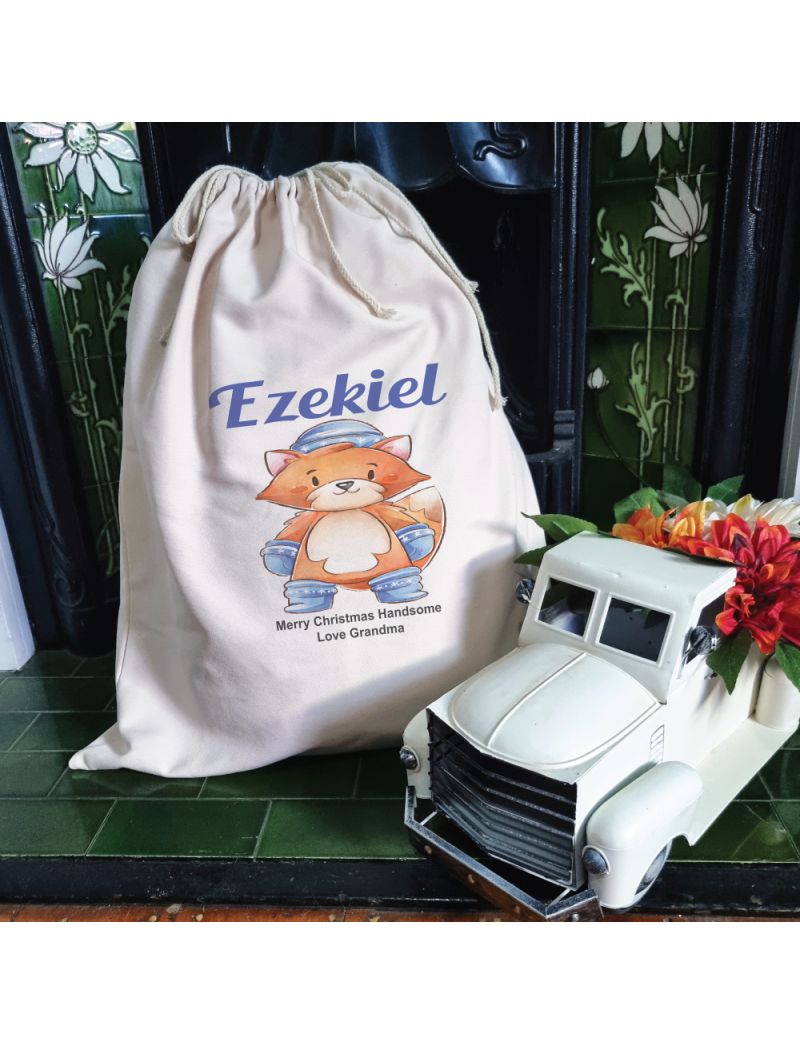 Personalised Christmas Sack 70cm - Mr Fox