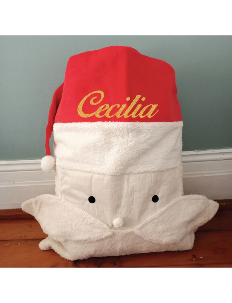 Personalised Santa Face Christmas Sack Plush 70x50
