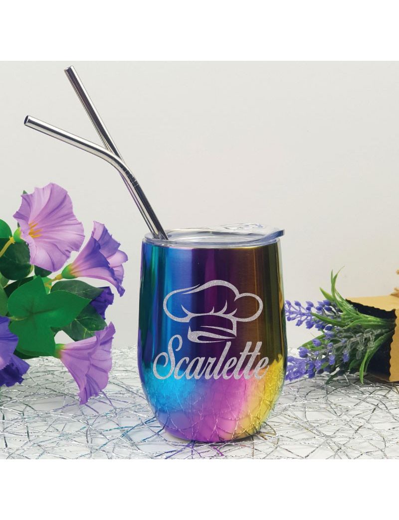 Chef Rainbow Tumbler Stemless Wine Glass