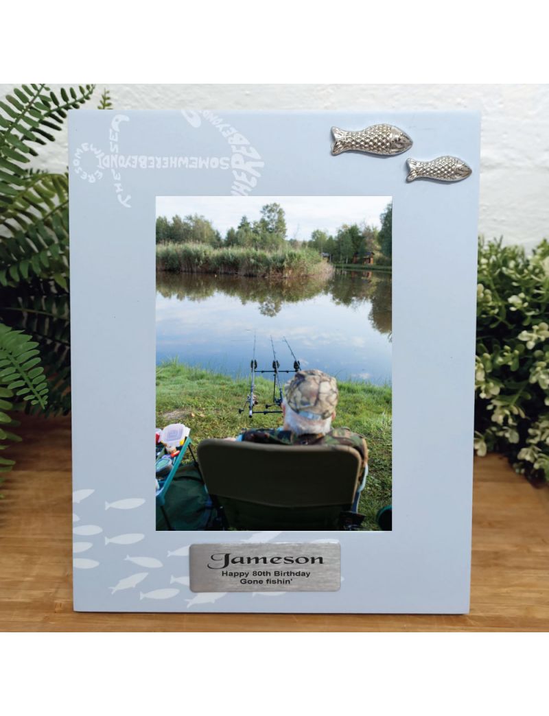 Personalised 80th Birthday Fishing Frame 6x4