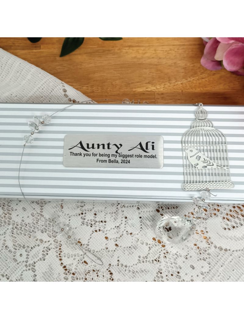 Personalised Aunty Suncatcher -Bird Cage
