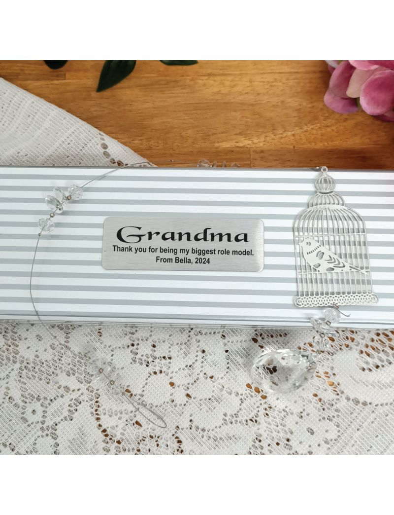 Personalised Grandma Suncatcher -Bird Cage