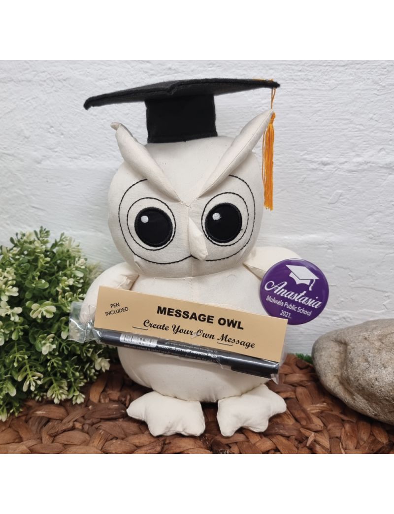 Graduation Signature Owl with Personalised Badge