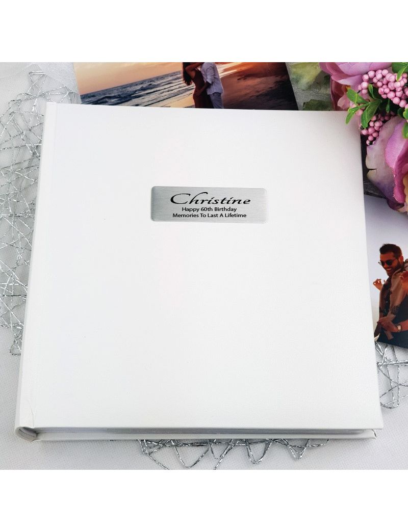 Personalised 60th Birthday Photo Album 200 - White