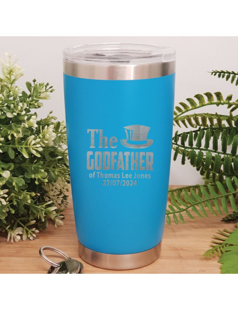 Godfather Personalised Insulated Travel Mug 600ml Blue