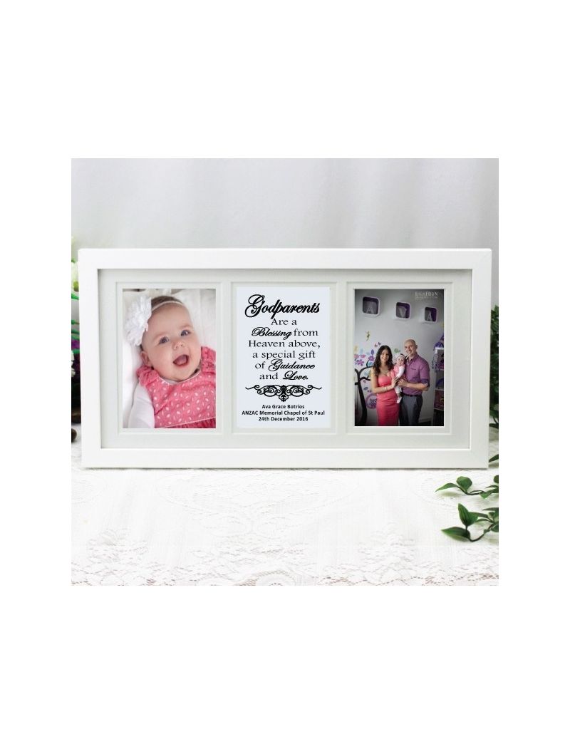 Godparent White Gallery Collage Frame Typography Print