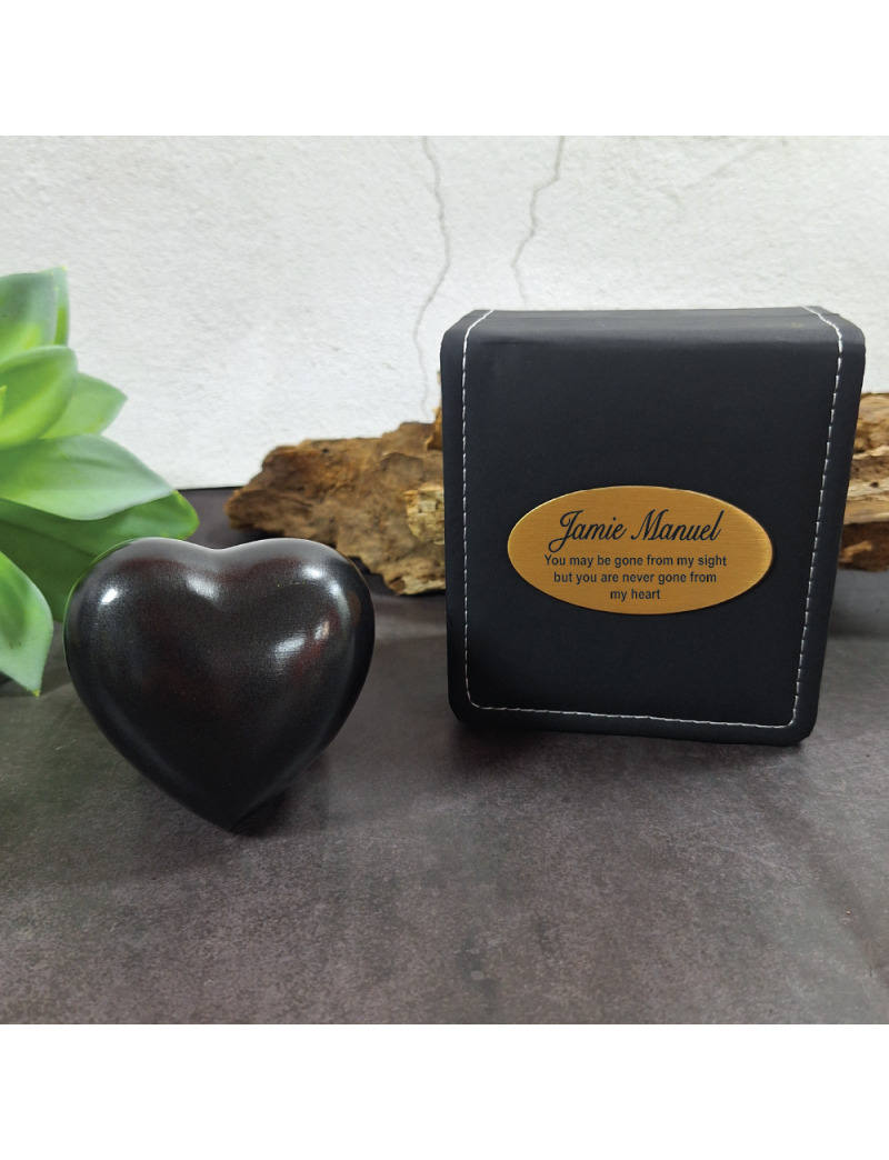 Memorial keepsake Urn For Ashes Black Heart