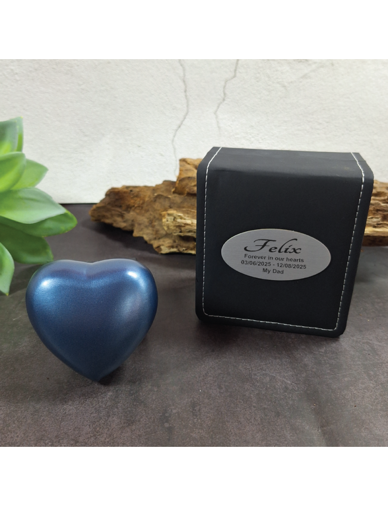 Baby Memorial Heart Urn For Ashes Denim
