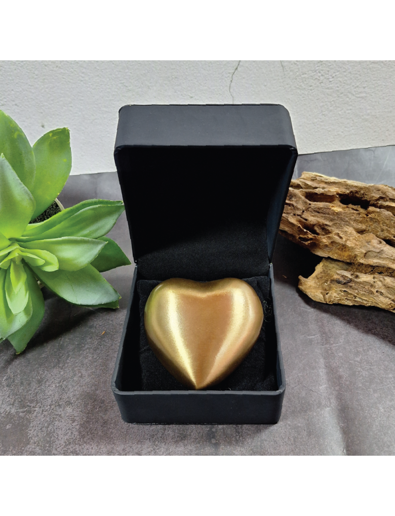 Memorial Cremation Urn For Ashes Gold Brass Heart