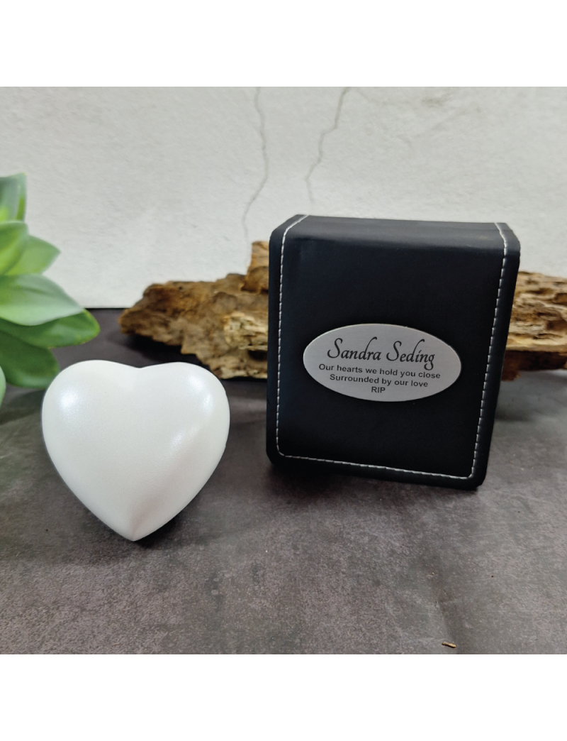 Memorial keepsake Urn For Ashes Pearl White Heart
