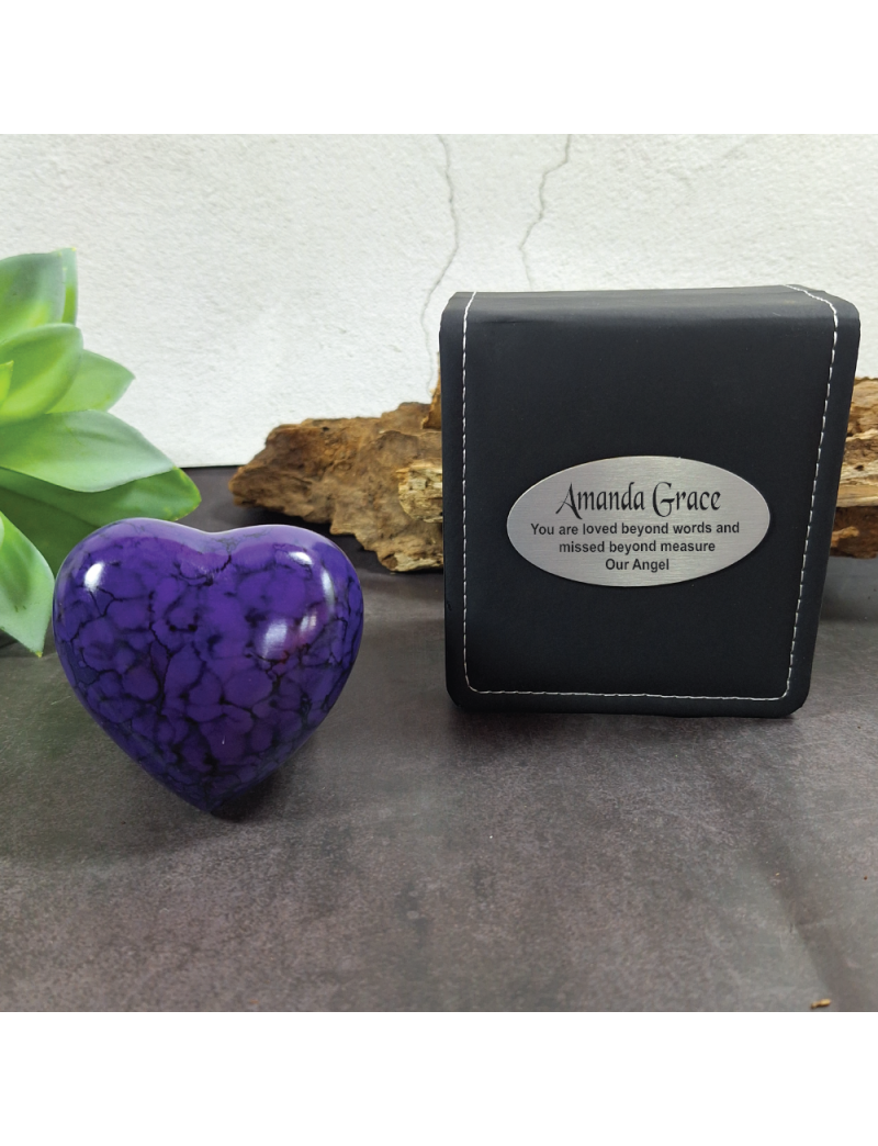 Baby Memorial keepsake Urn For Ashes Purple Heart