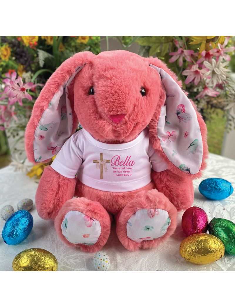 Breeze Bunny Rabbit Pink Christian Cross Design