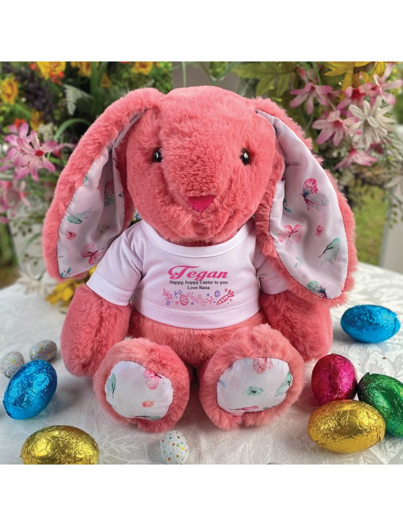Easter Bunny Rabbit Breeze Pink Flourish Design