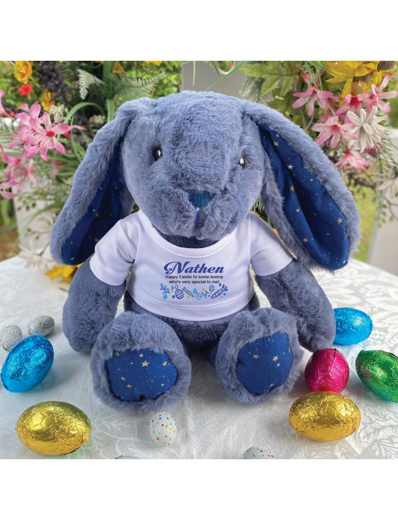 Easter Bunny Breeze Blue Flourish Design