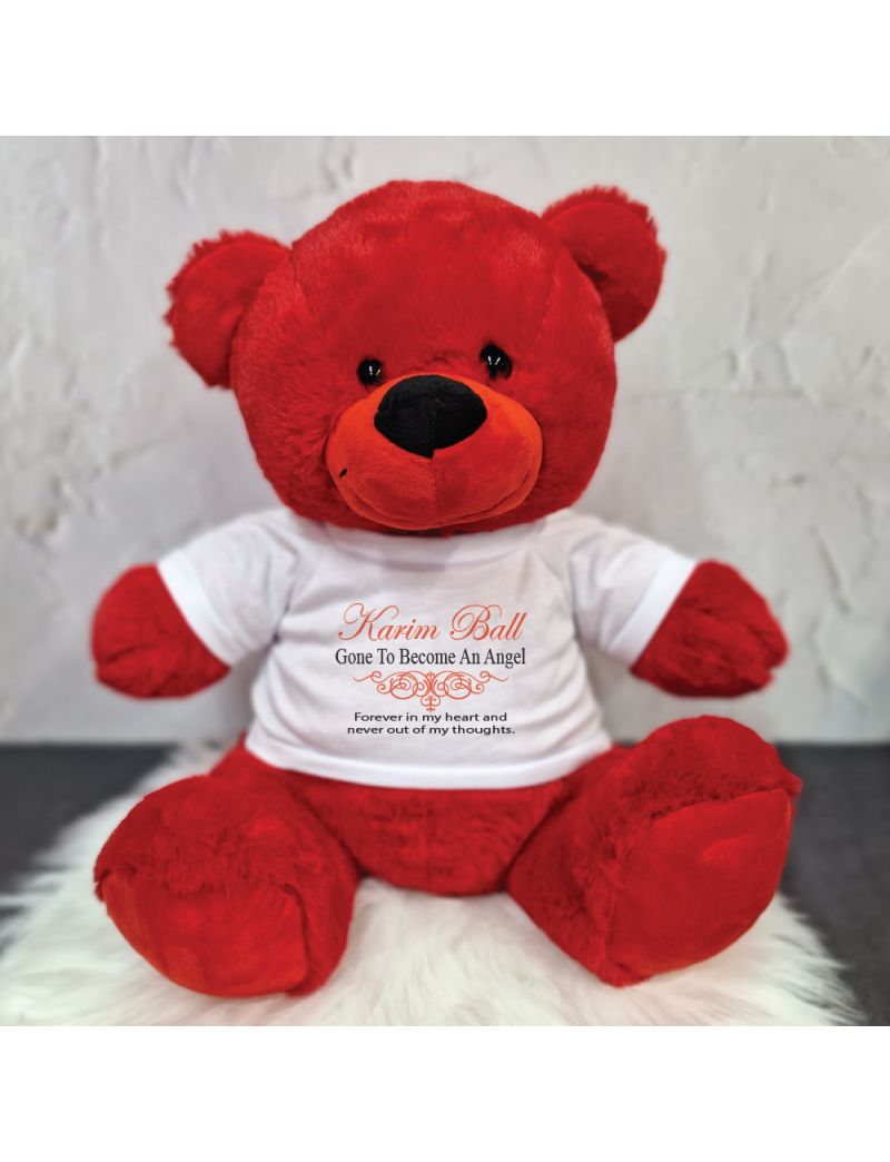 Personalised Memorial Teddy Bear Red 40cm