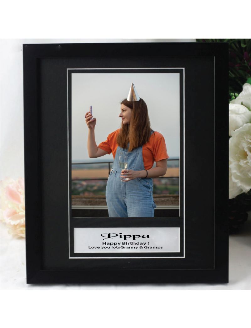 Personalised Birthday Photo Frame 6x8 Black