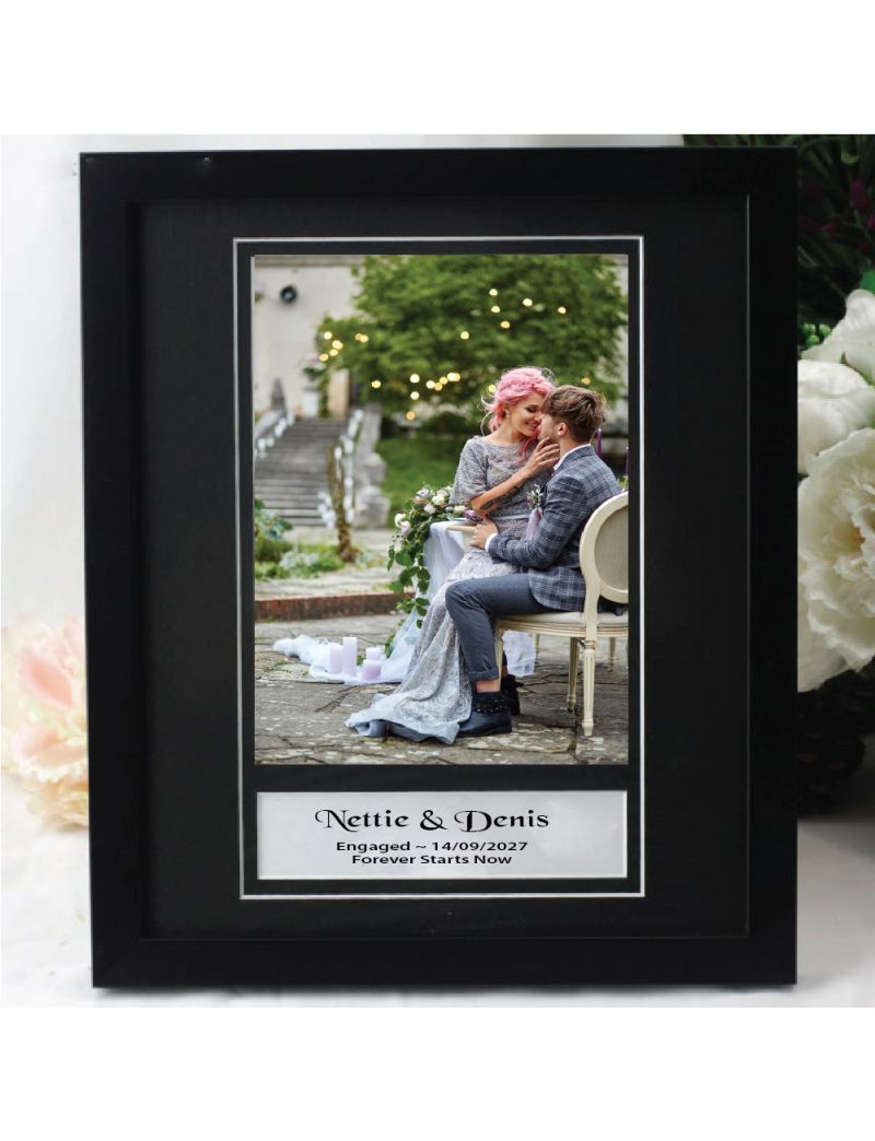 Engagement Personalised Photo Frame 6x8 Black