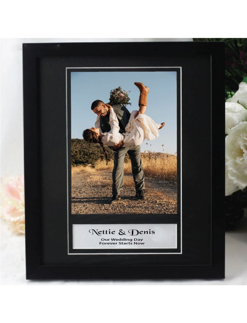 Wedding Personalised Photo Frame 6x8 Black