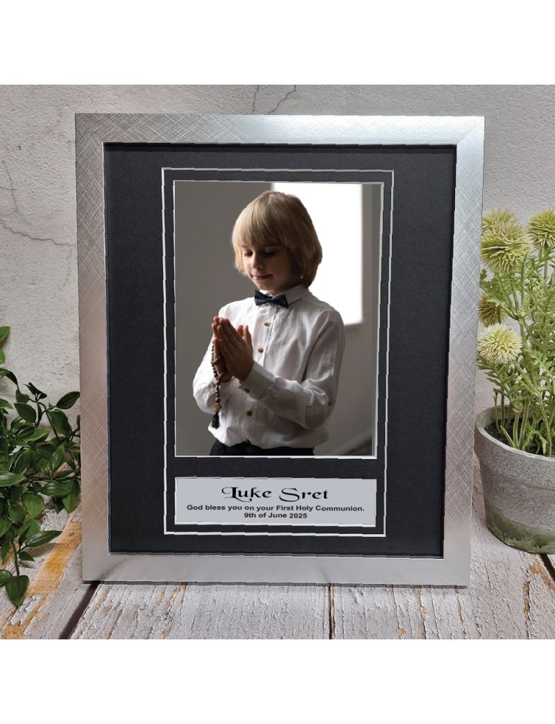 Personalised Communion Photo Frame 6x8 Silver