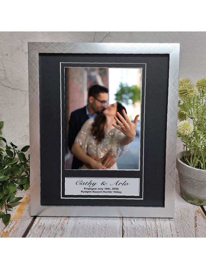 Engagement Personalised Photo Frame 6x8 Silver