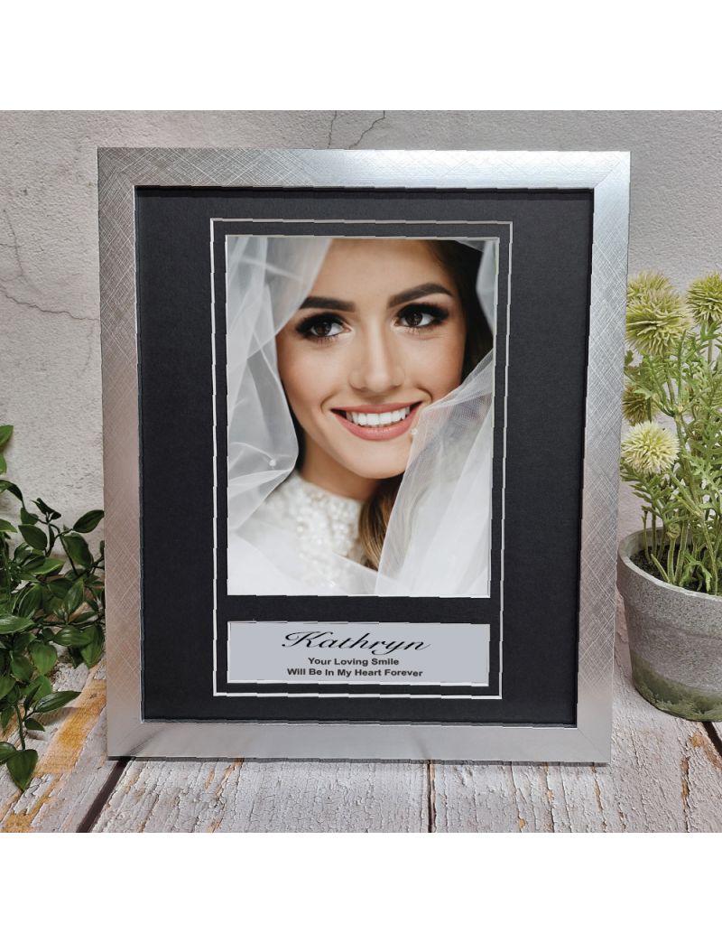 Personalised Memorial Photo Frame 6x8 Silver