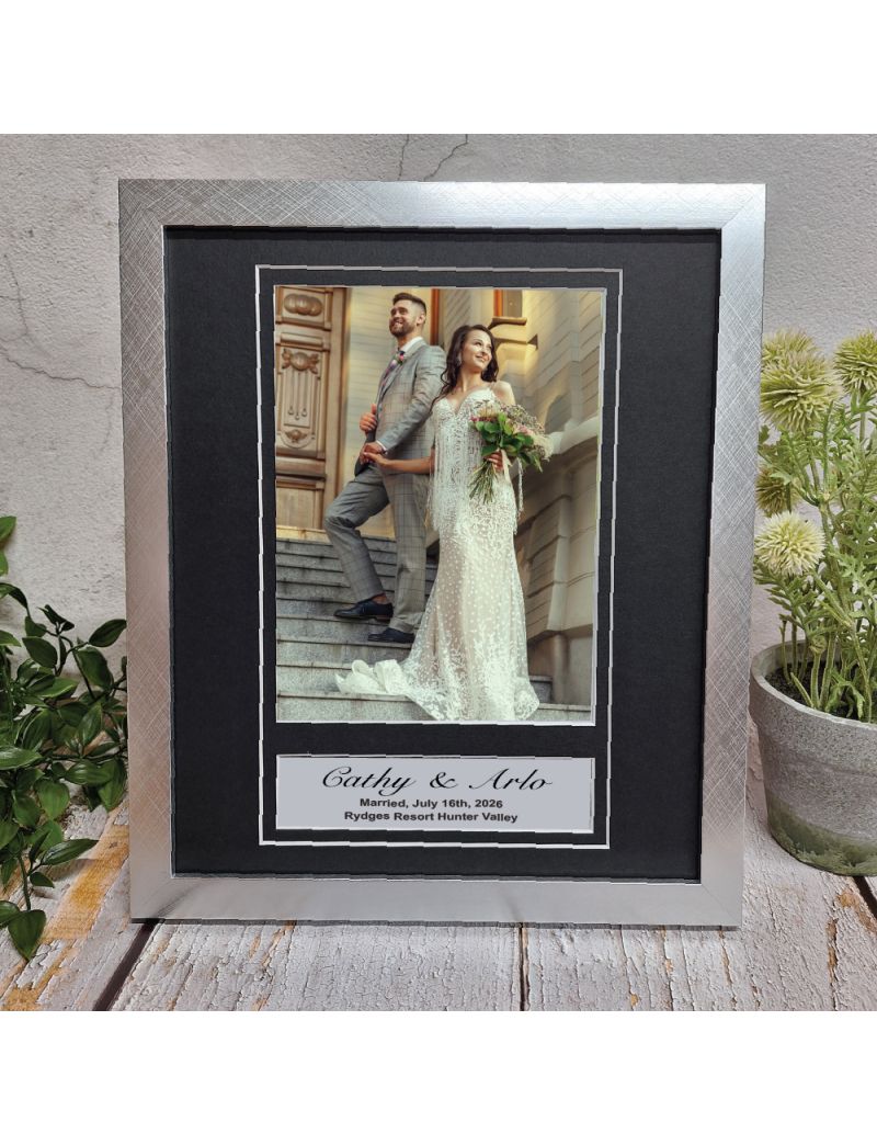Wedding Personalised Photo Frame 6x8 Silver