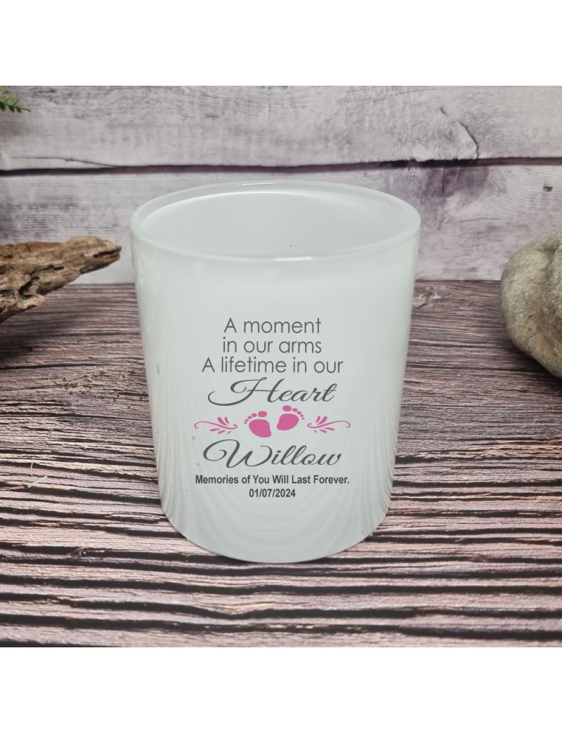 Personalised Memorial  Candle Holder - Our Arms