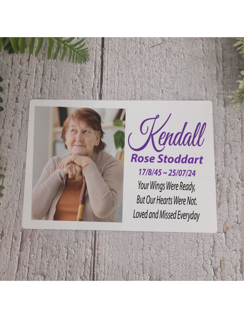 Personalised Memorial Photo Plaque 5x7