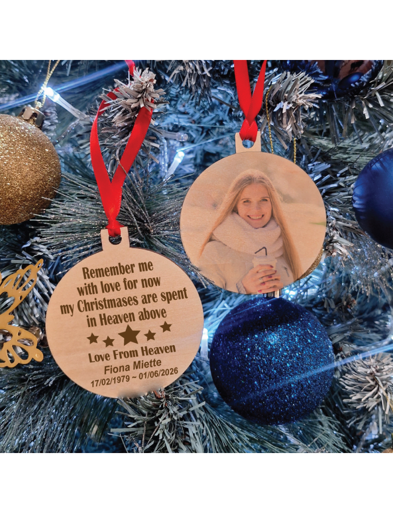 Memorial Christmas Photo Wooden Ornament - In Heaven