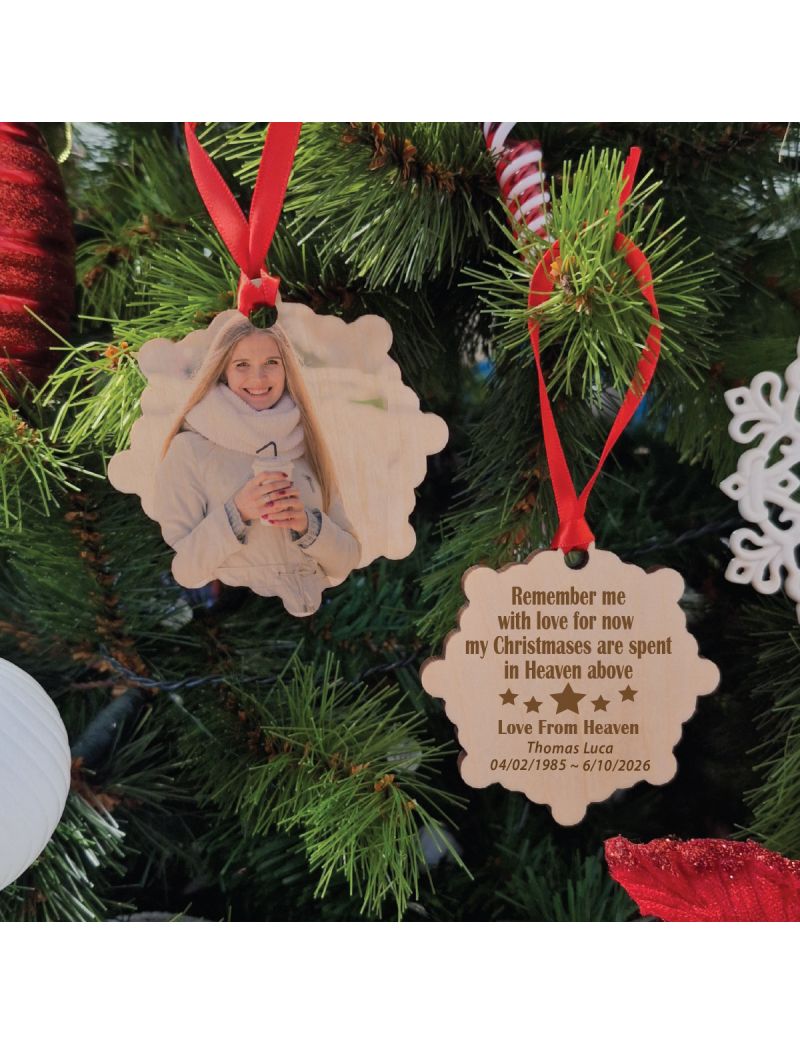 Memorial Christmas Photo Wooden Ornament - In Heaven