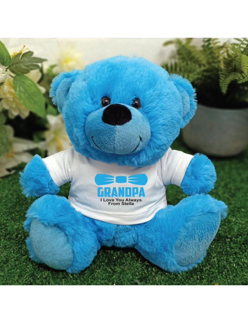 Personalised Grandpa Blue Teddy Bear