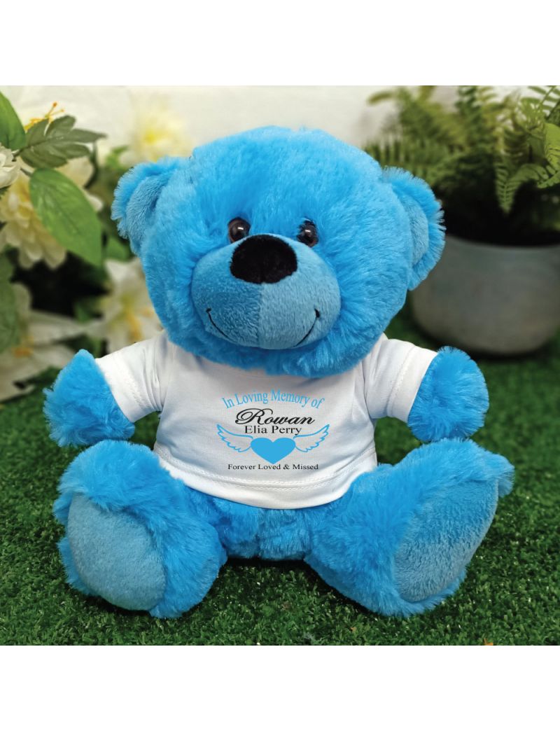 In Loving Memory Teddy Bear Bright Blue