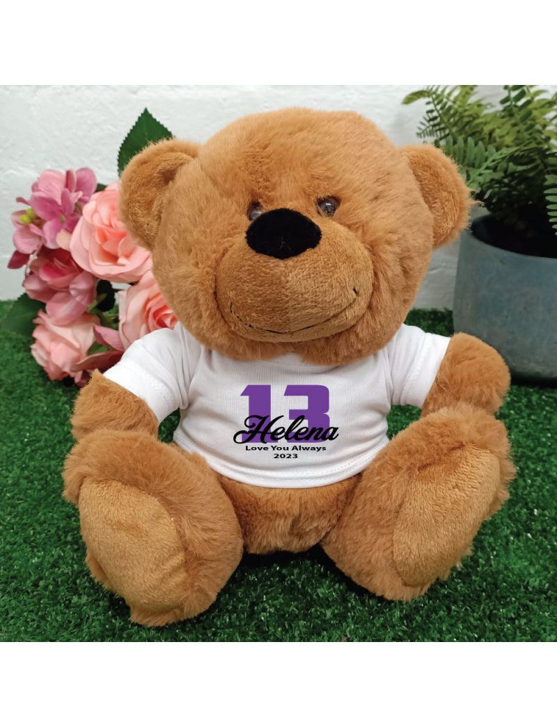 13th Teddy Bear Brown Personalised Plush
