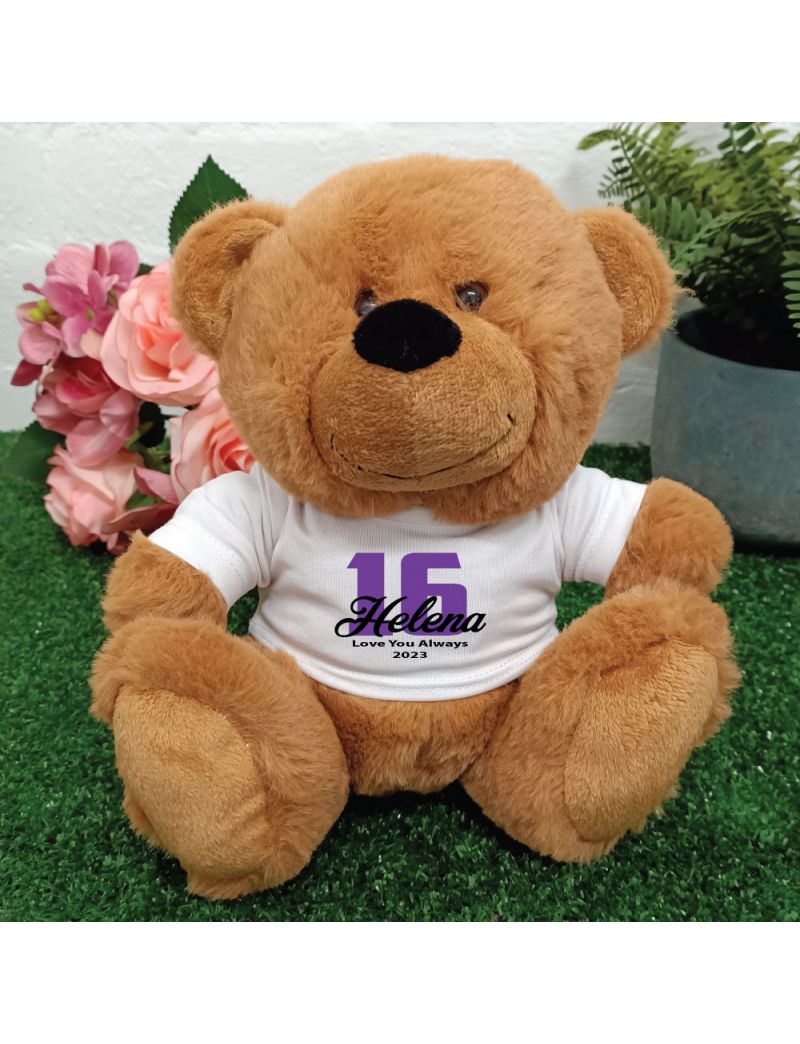 16th Teddy Bear Brown Personalised Plush