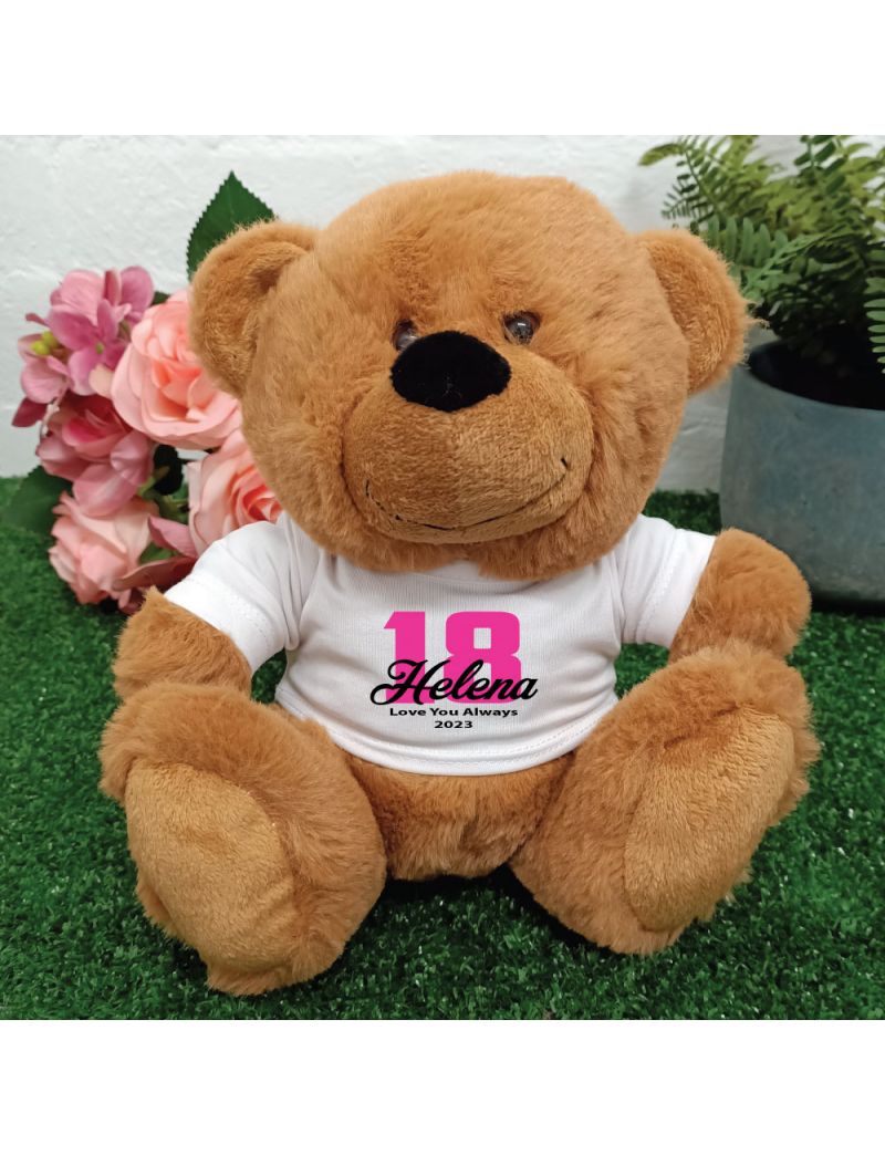 18th Teddy Bear Brown Personalised Plush