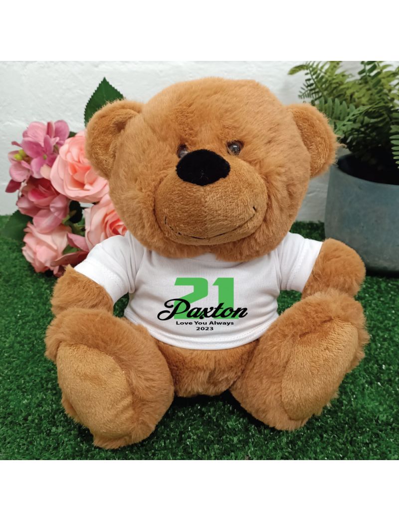 21st Teddy Bear Brown Personalised Plush
