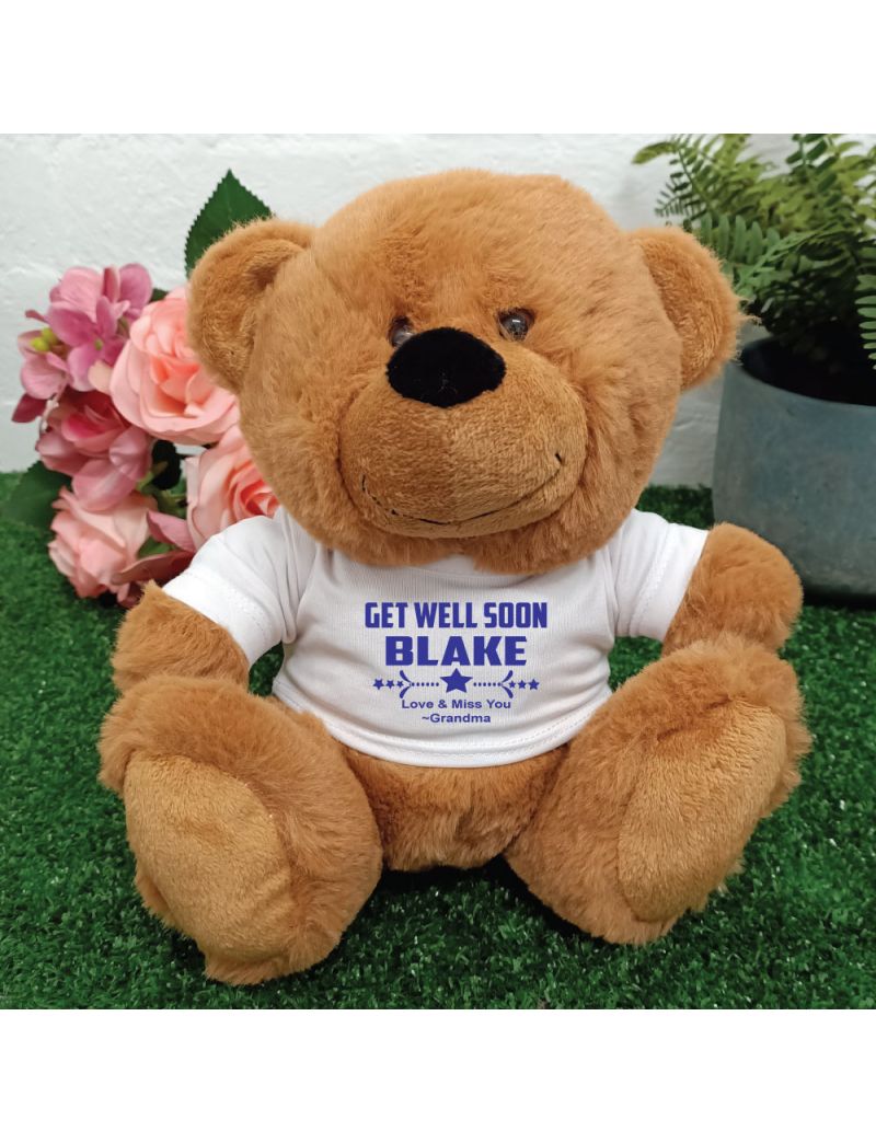 Get Well Teddy Bear Brown Plush