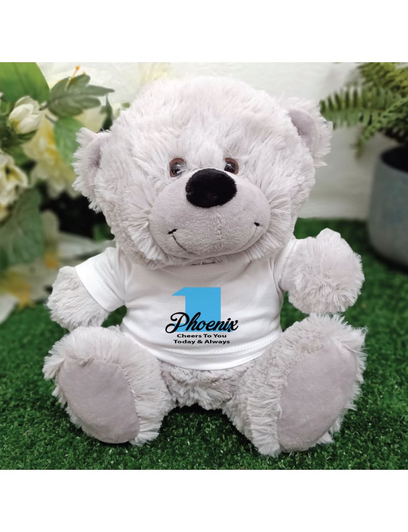 1st Teddy Bear Grey Personalised Plush