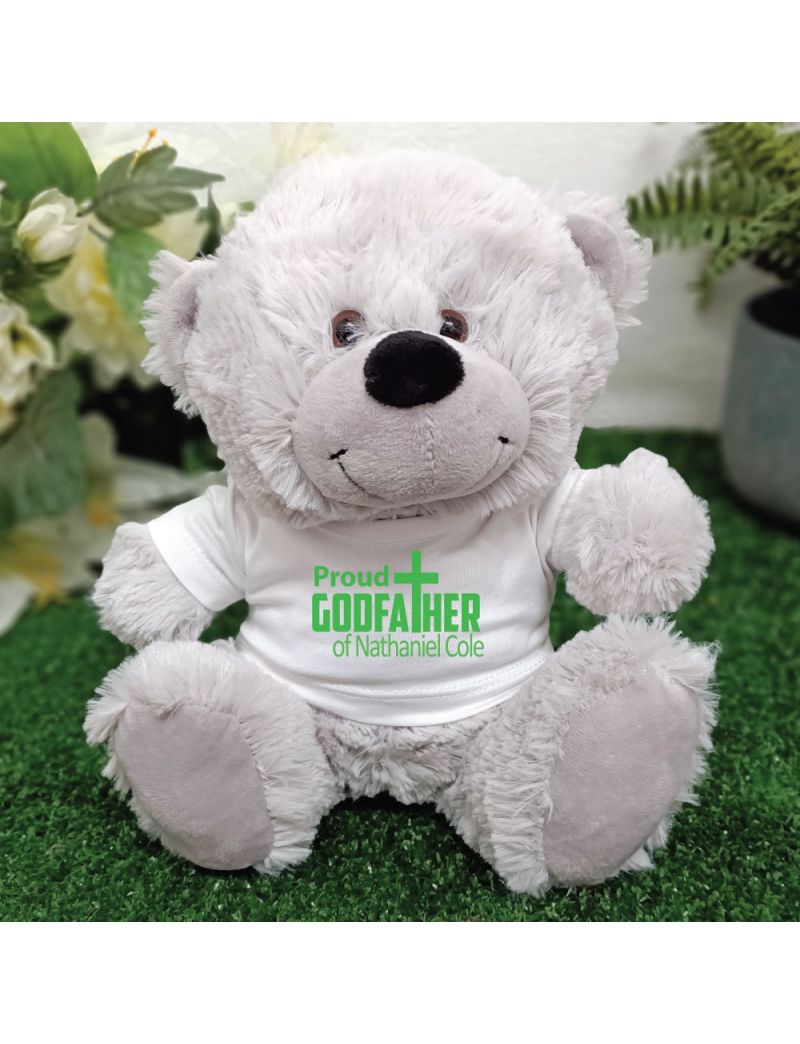 Godfather  Personalised Teddy Bear Grey Plush