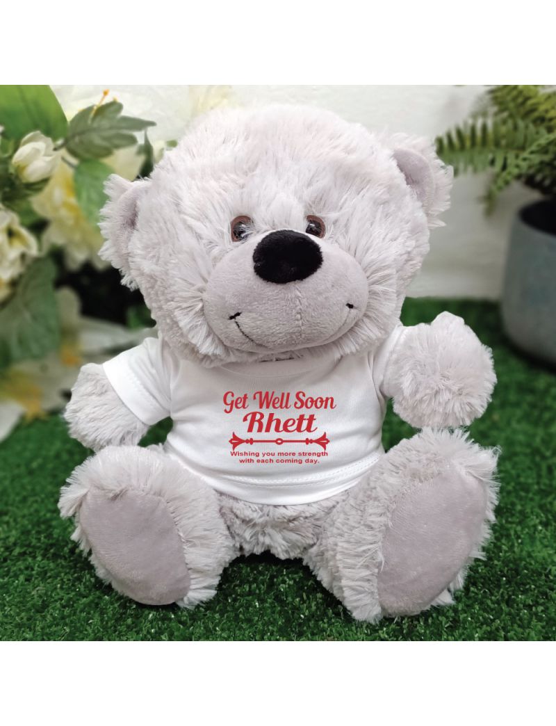 Get Well Teddy Bear Grey Plush