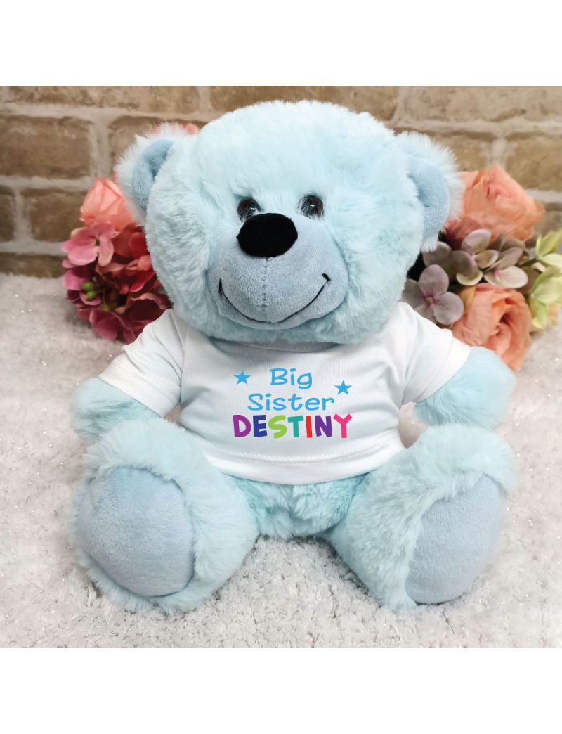 Big Sister Personalised Teddy Bear Light Blue